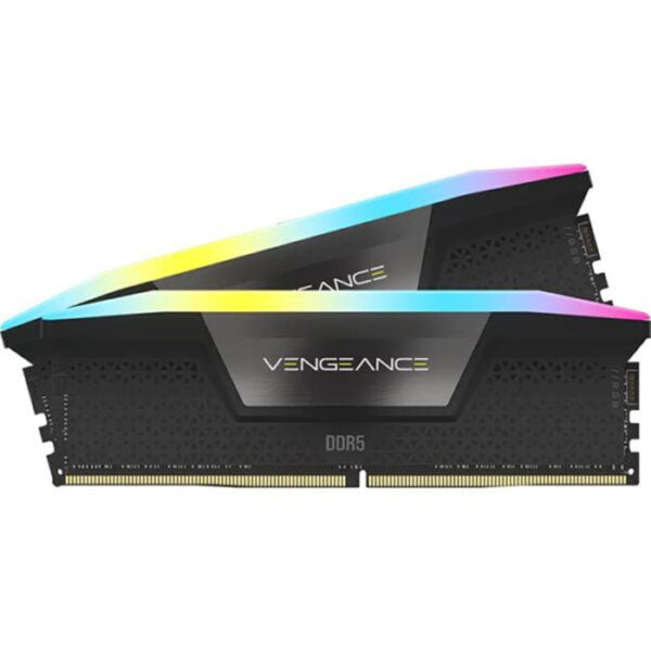 CORSAIR VENGEANCE RGB 64GB (2x32GB) DDR5 DRAM 6000MHz C40 Memory Kit, Black