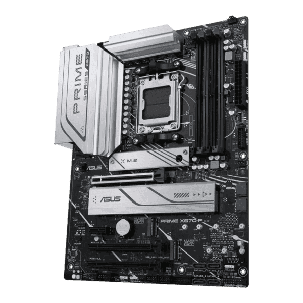 Asus Prime X670-P Socket AM5 (LGA 1718) Ryzen 7000 ATX Motherboard (DDR5, 3xM.2 Slots, USB 3.2 Gen 2×2 Type-C, USB4 Header, and 2.5Gb Ethernet)