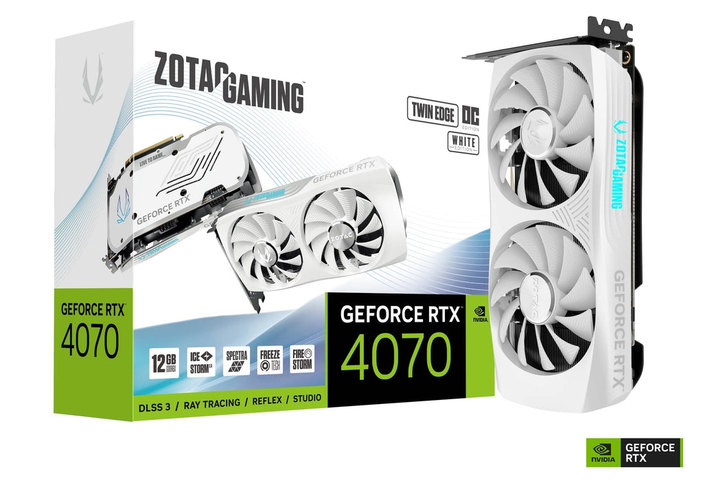 ZOTAC GAMING GeForce RTX 4070 Twin Edge OC White Edition 12GB GDDR6X Graphics Card